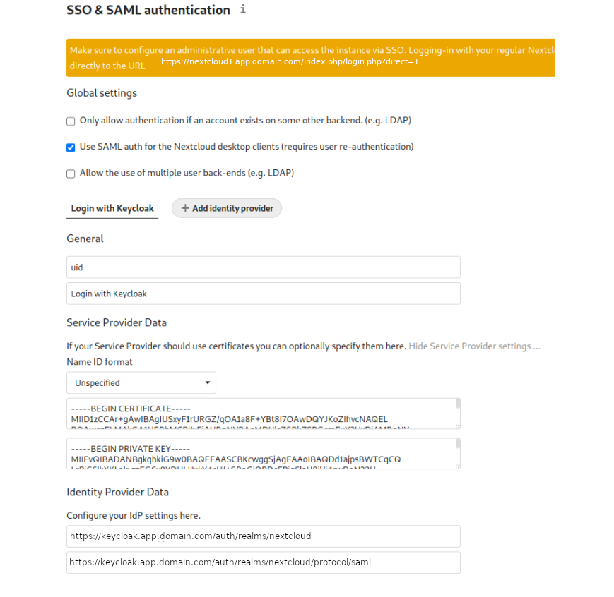 Authentication SAML