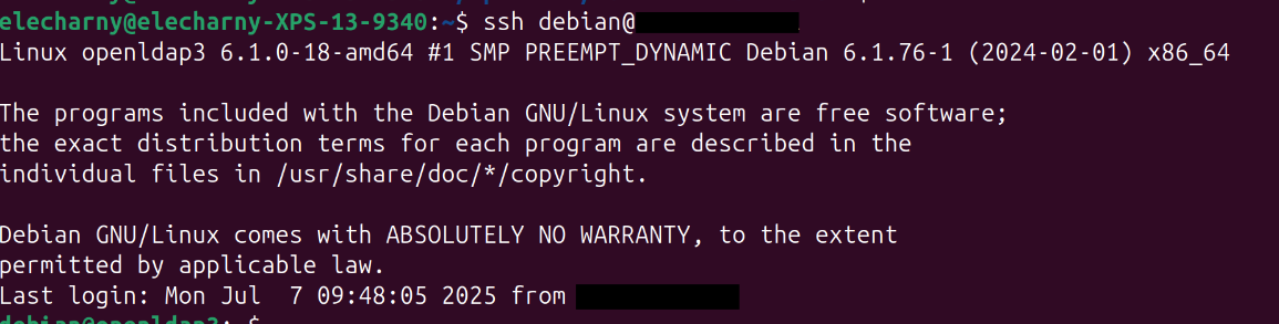 Accès au serveur via SSH
