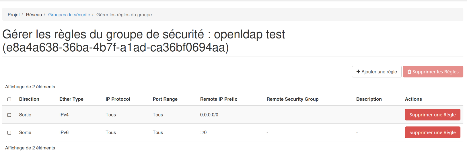 Liste des flux initiaux