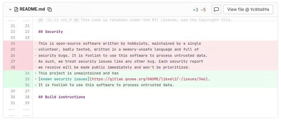 Dernier commit de LibXML2 Dernier commit de LibXML2